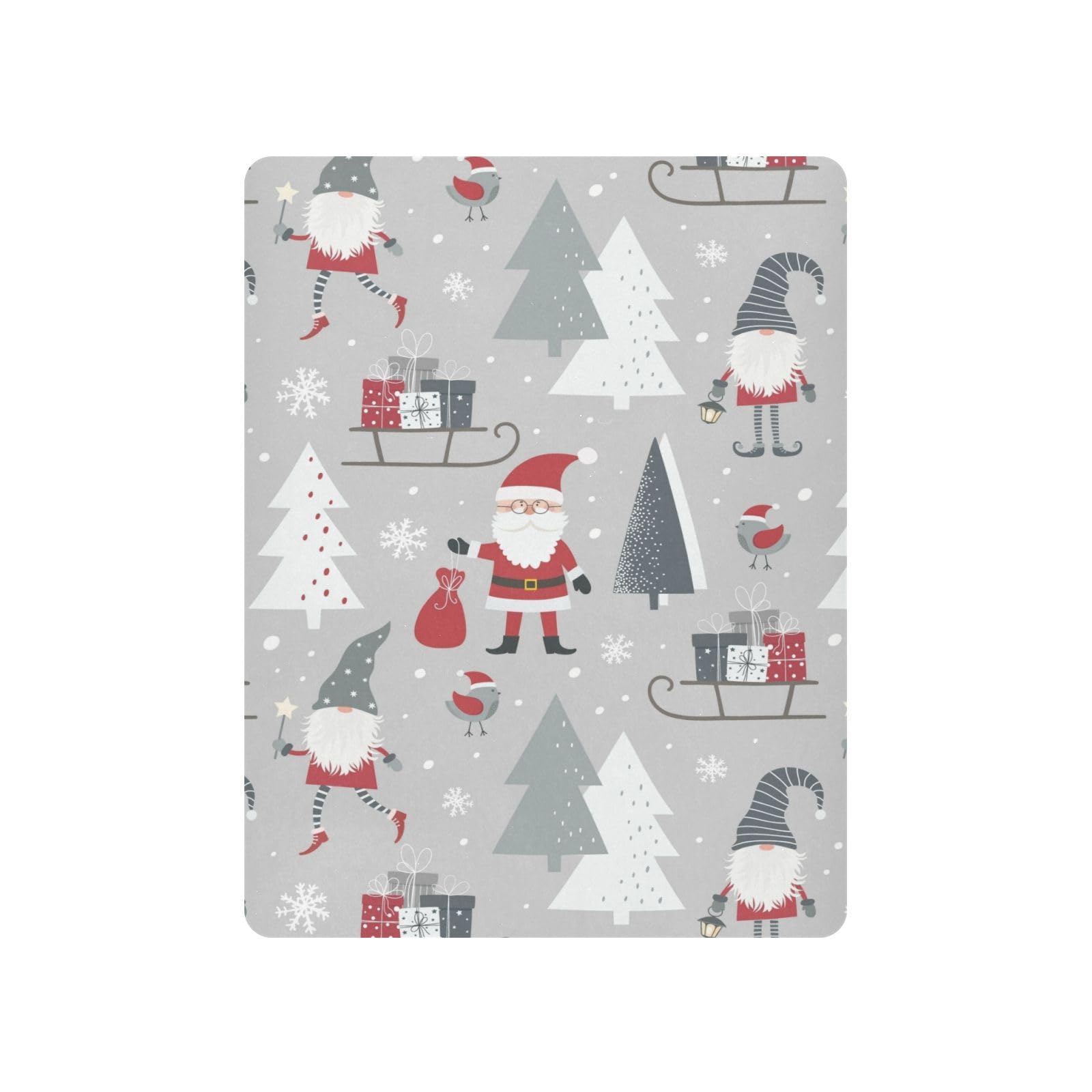 Moudou Christmas Santa Claus Playard Sheet for Boy Girls, Soft Breathable Fitted Toddler Sheet for Standard Playard Bed Mattress, 39 x 27 x 5 Inch