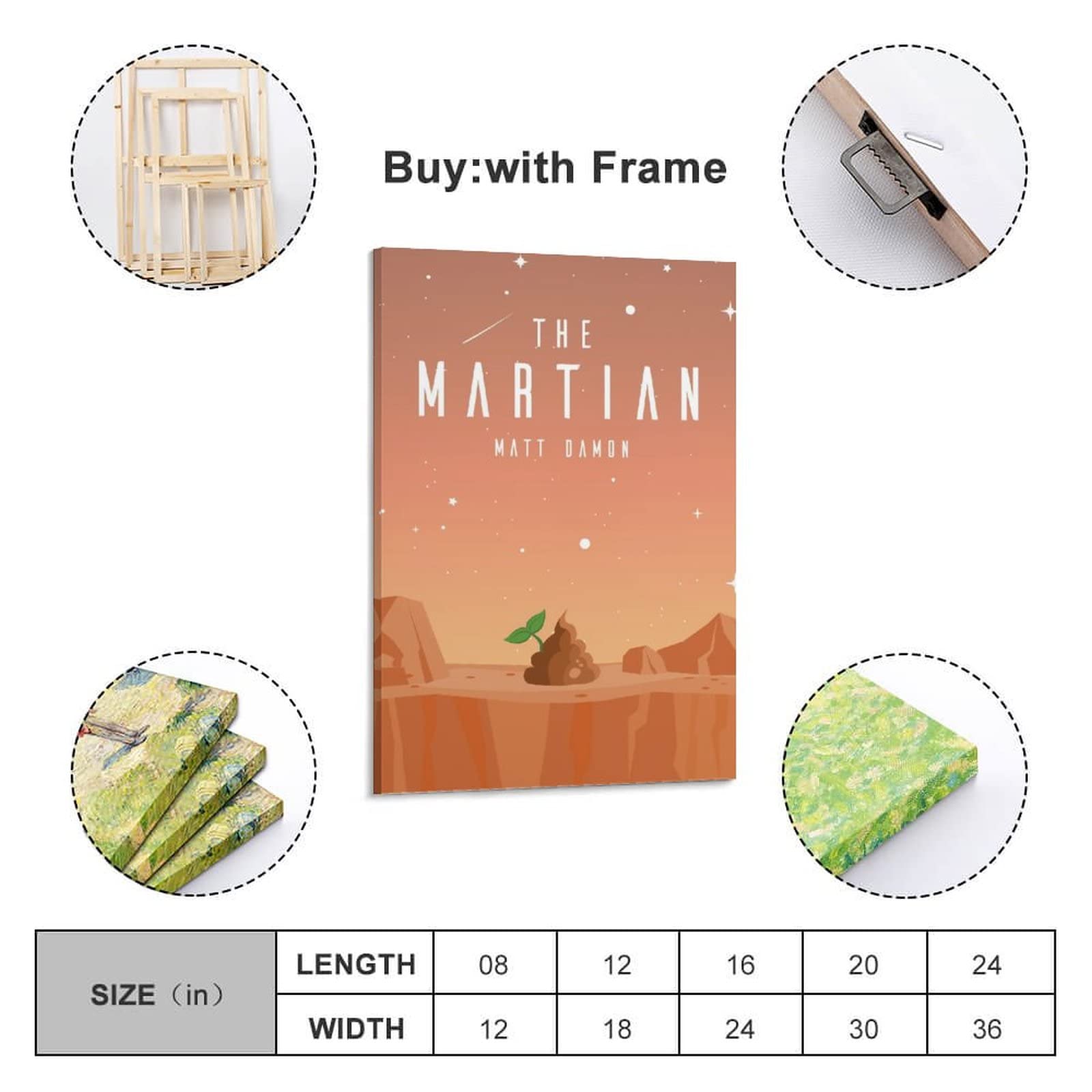 Póster de película de ciencia ficción de The Martian y arte de pared, póster moderno de 60 x 90 cm