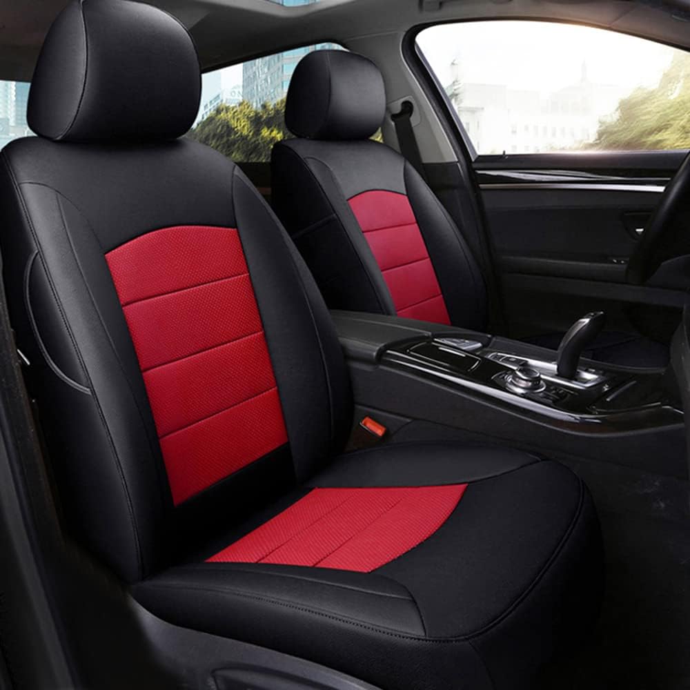 15pcs/Set Genuine Leather & Leatherette Seat Cushion Cover for Mercedes-Benz GLC300 GLC200 GLC260 Coupe GLC220d Seat Covers Car Accessories Protectors Styling 2015-2019 (Red Wine)