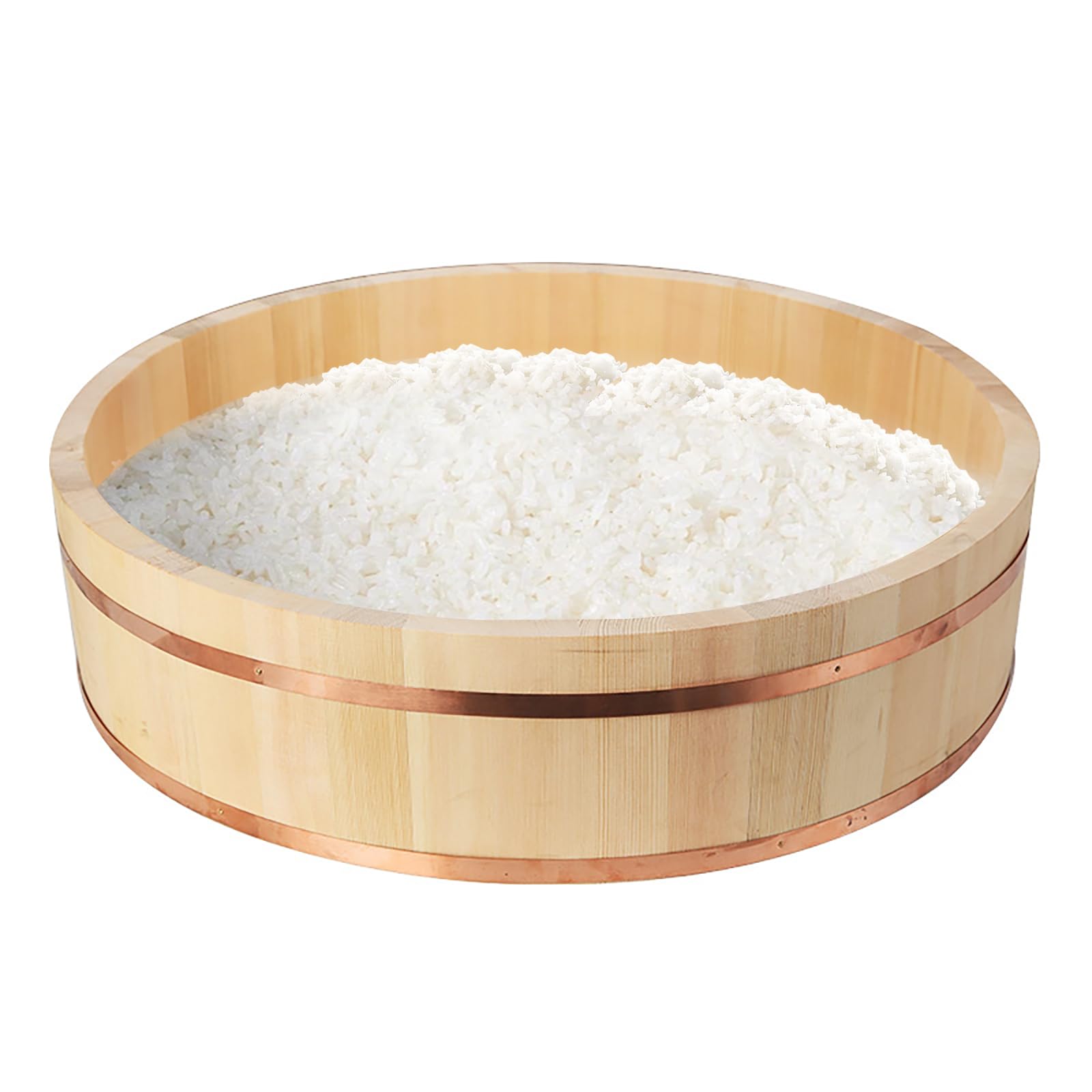 Bol à riz en bois pour sushi 36x10cm | Finissez-en avec le riz collant et détrempé