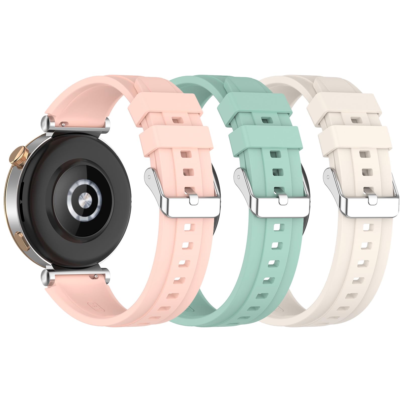 Silicone Strap for Fitpolo/TOOBUR DR06 Replacement Watch Strap, Bracelets for Fitpolo/TOOBUR Smartwatch Women's Round 1.27 Inch Accessories, Mittelgroße, Silicone, No Gemstone