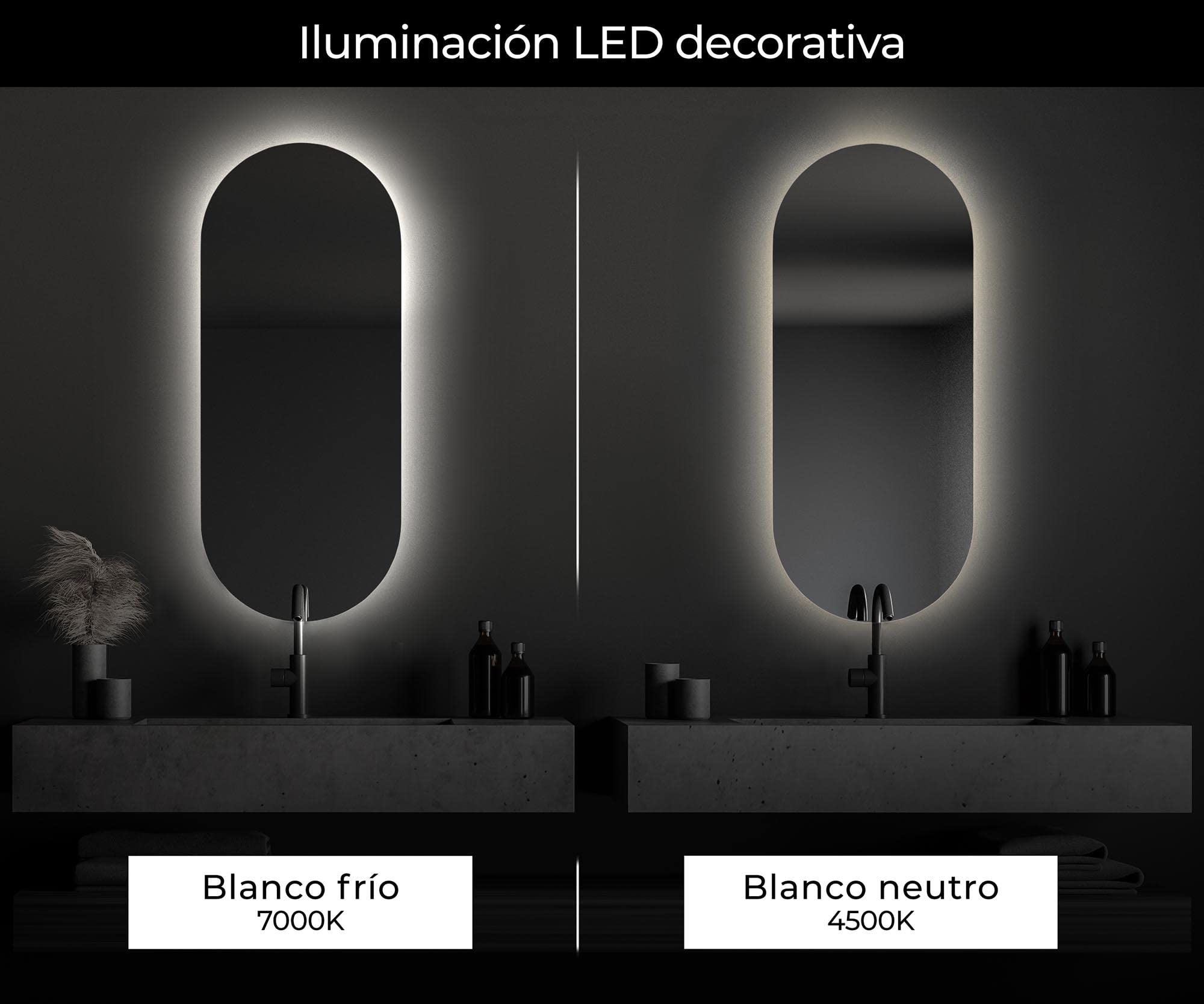 A ARTFORMA Premium Espejo de Baño con Iluminación LED - 110x80 - Luz Espejo de Pared - Diferentes tamaños - retroiluminado Iluminado - T106