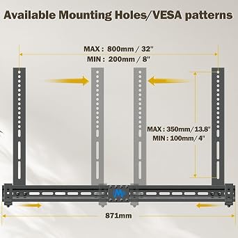 Mounting Dream Soundbar Mount Sound Bar TV Bracket Holds up to 20 Lbs