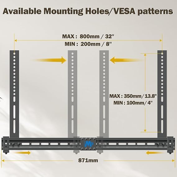 Mounting Dream Soundbar Mount Sound Bar TV Bracket Holds up to 20 Lbs