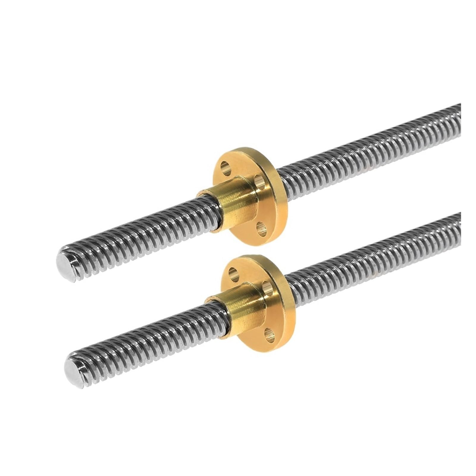 Metal Ball Screw nut 2pcs T8 Lead Screw with Nut Lead 8mm Pitch 2mm Trapezoidal Screws Copper Nuts Leadscrew Part(400mm with nut)