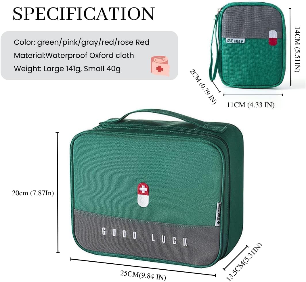BlissCart Medicine Pouch Empty First Aid Kit Bag for Travel,Home,Office,Camping,Sports Emergency Survival Medicine Storage,Portable Durable, Storage Bag Family Outdoor Hiking Travel Storage (Combo) 4