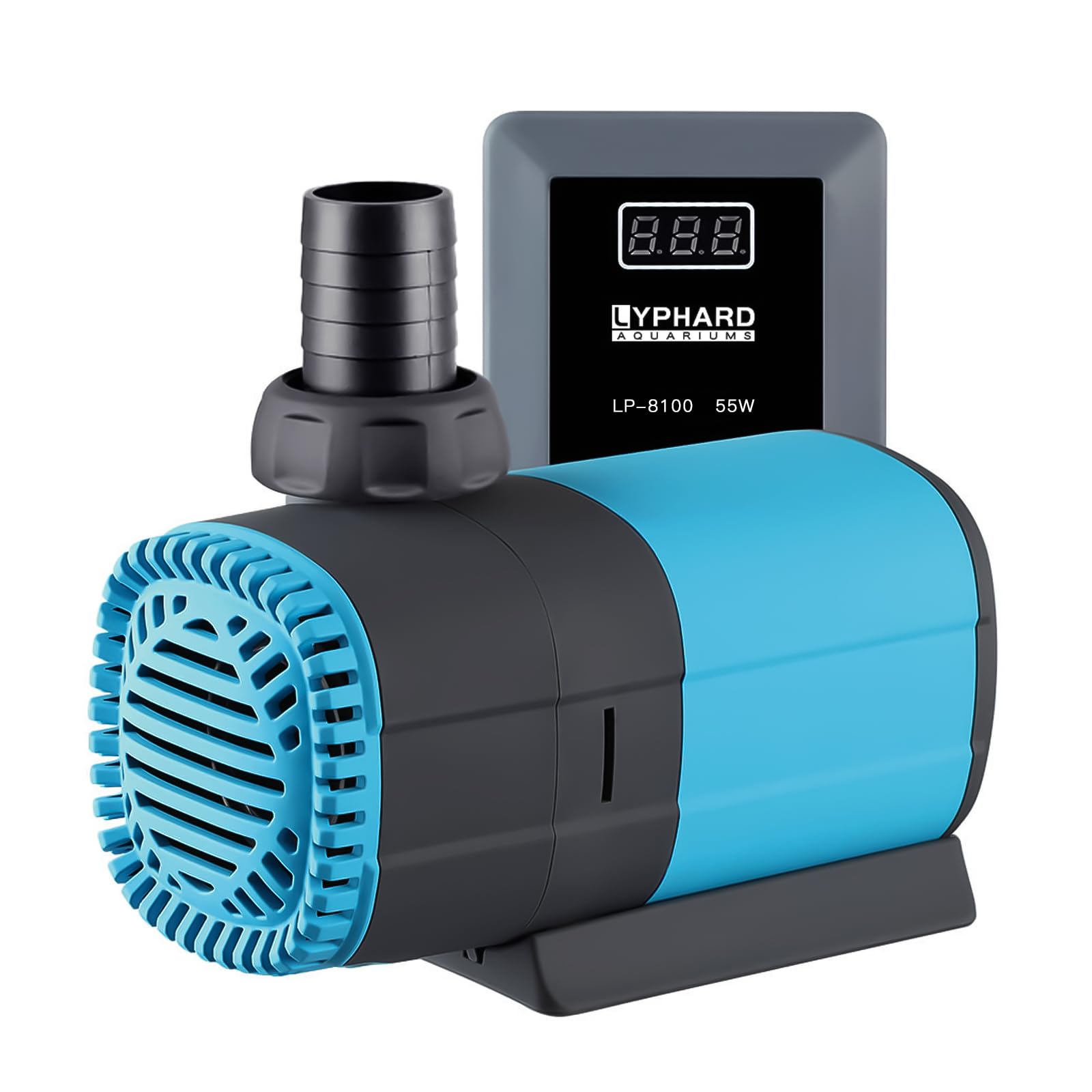 LYPHARD AQUARIUMS 1900GPH Submersible Water Pump 55W with Controller DC 24V, Adjustable High Lift 17FT Pond Pump for Fountain, Aquarium, Fish Tank,