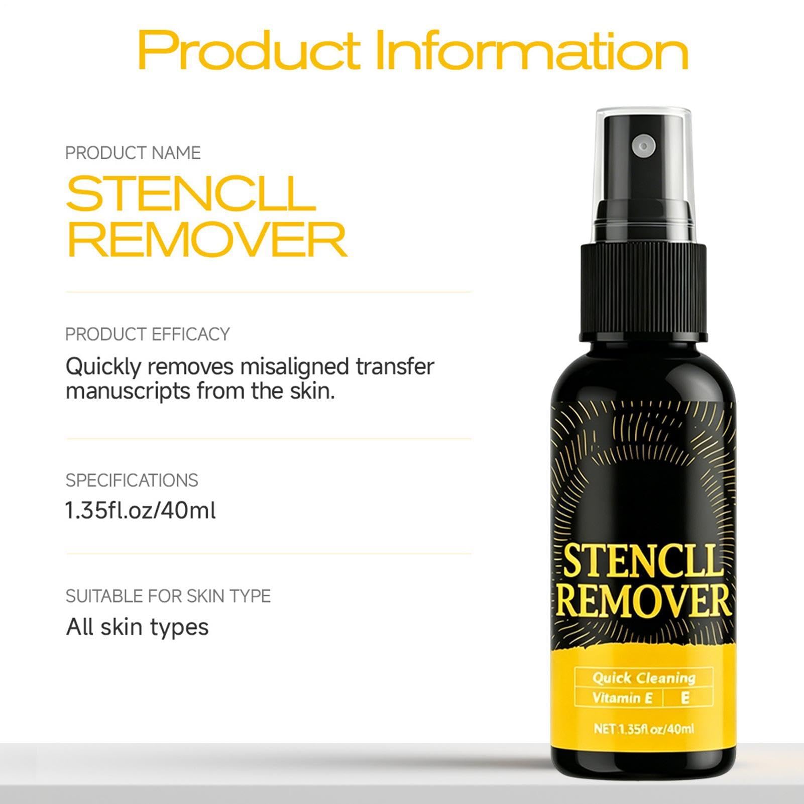 Tattort Reiniger 40 Ml Mit Sprühkopf - tattooStencil Remover, Zur Sanften Entfernung Falsch Angebrachter Stencils Auf Der Haut, Stencil Schablonen Eraser
