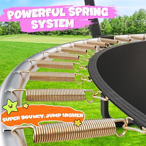 Image of JELENS Trampoline 8FT 10FT 12FT 14FT 15FT 16FT, Recreational Trampolines with Enclosure Net, Outdoor Anti-Rust Trampolines for Kids and Adults, ASTM Approved