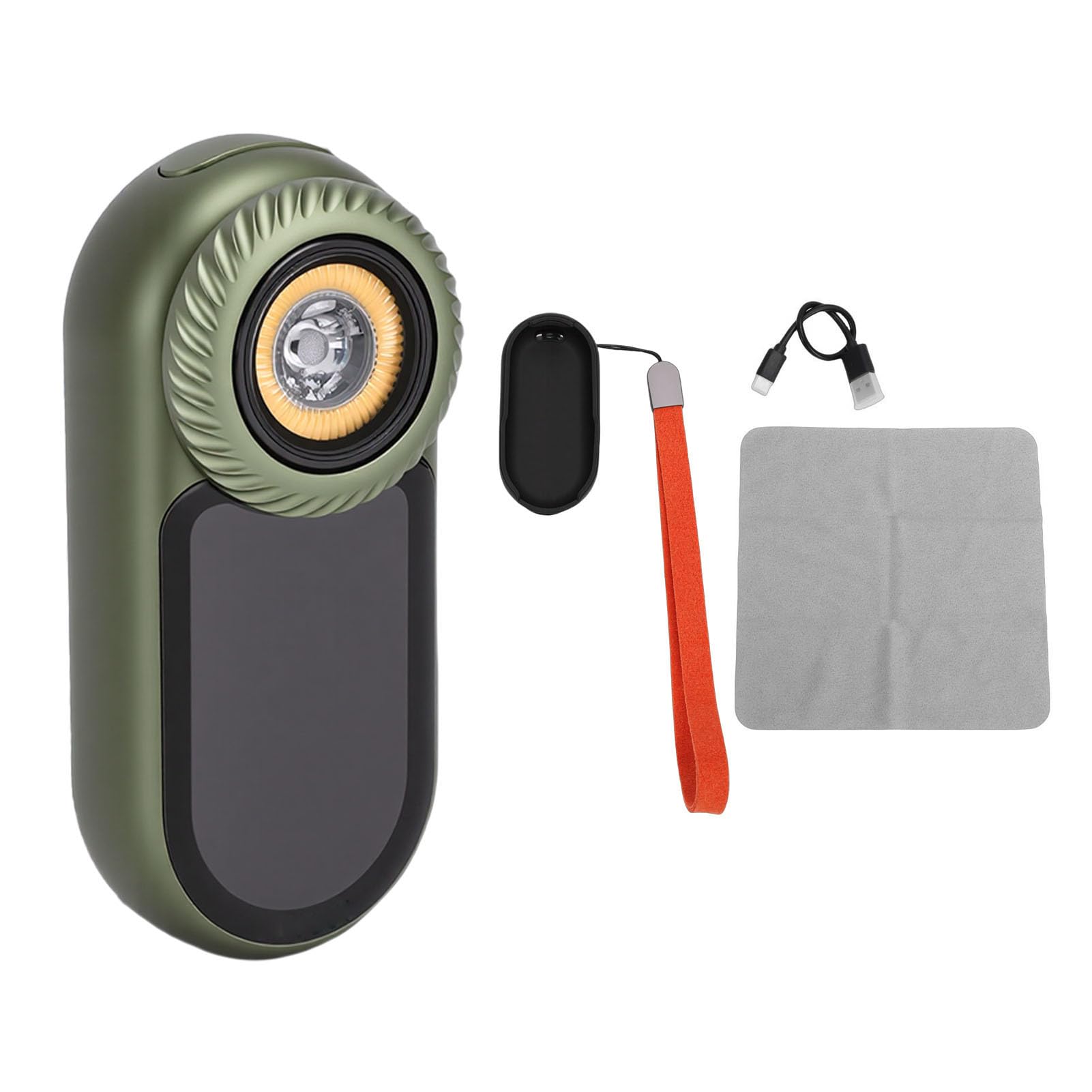 Denash Torcia EDC, luminosità Verde OD Regolabile USB C Ricaricabile Piccola Torcia a LED con RGB Display Giochi Interattivi, per Viaggi su Strada e attività All'aperto