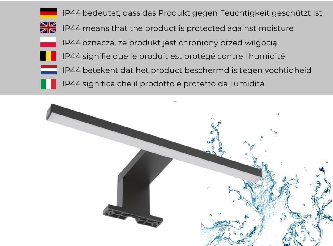 Miroir de Salle de Bain LED Sonoma avec Étagère – 60x70 cm – Éclairage 4000K IP44 – Miroir Rectangulaire Mural Moderne avec Boîtier LED Noir – Miroir avec Rangement pour Salle de Bain