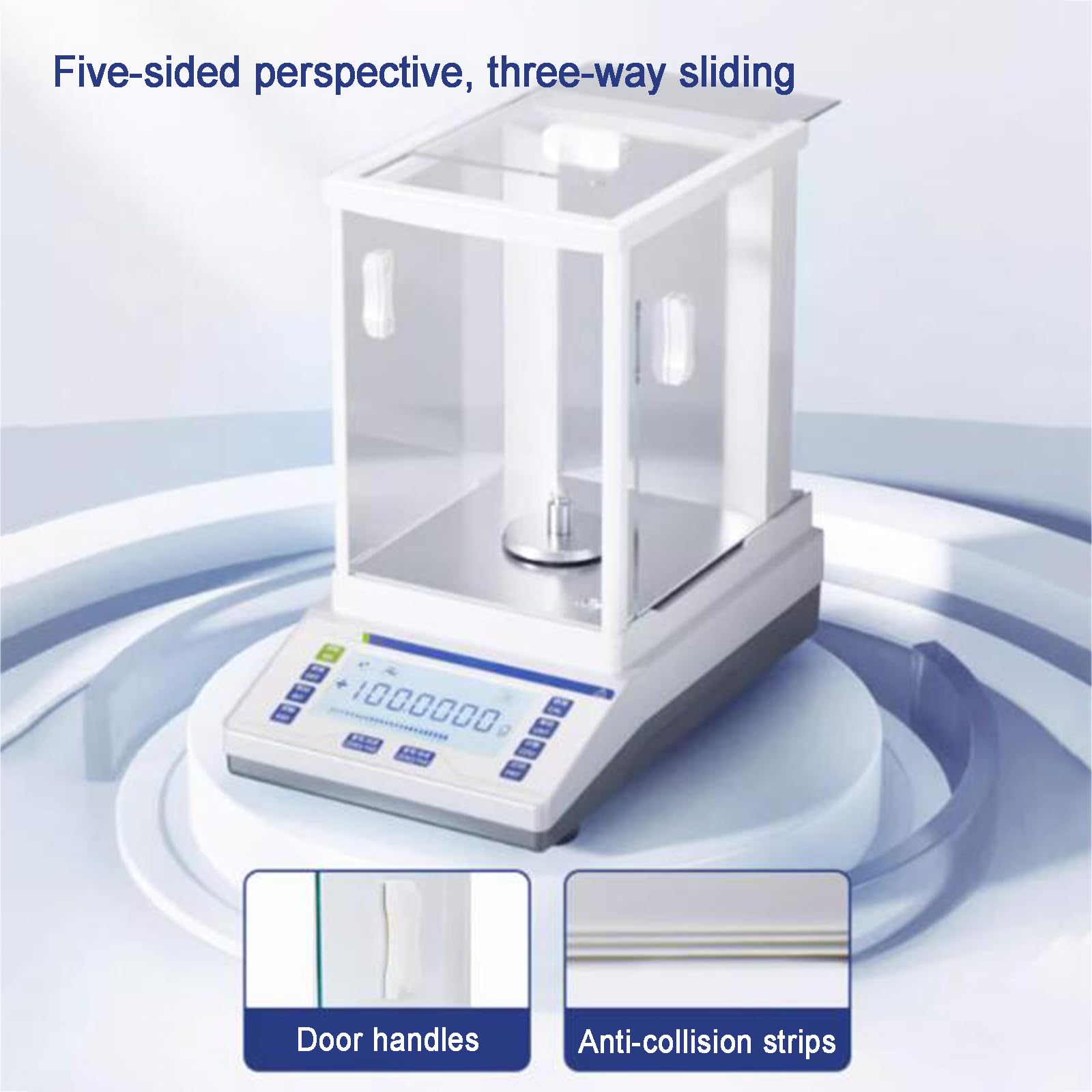 Balanza analítica de precisión de 0,1 mg, báscula digital de laboratorio de alta precisión, calibración externa, pantalla LCD, salida de datos, parabrisas, para joyería de laboratorio de farmacia