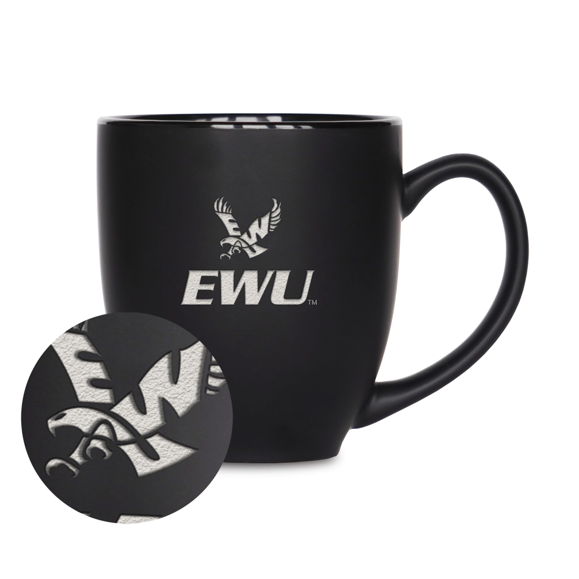 Mug en céramique Eastern Washington Eagles tasse noire mate laser