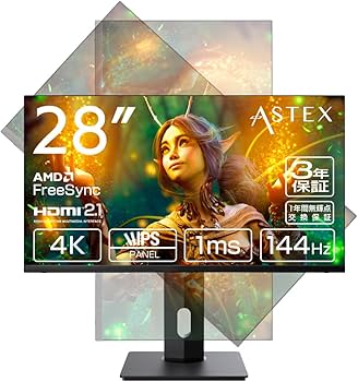 Amazon.co.jp: ASTEX 28インチ ゲーミングモニター HDMI2.1 4K PS5 PS4