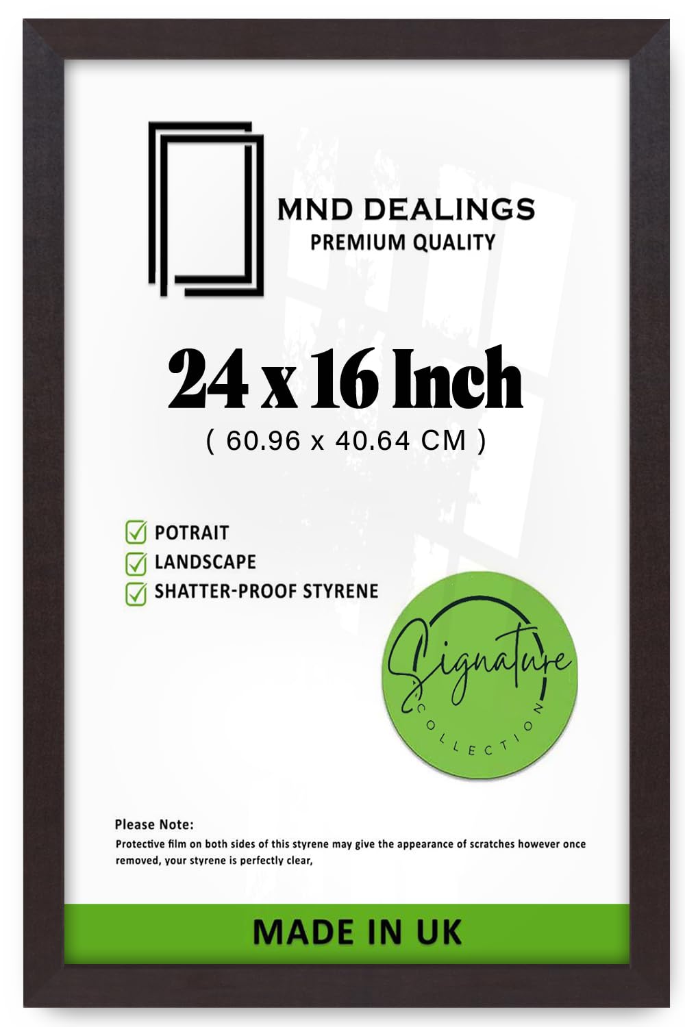 MND Dealings | MDF Picture Frame (60.96 x 40.64 CM) Perfect for Home, Office & Art Gallery Wall Décor, MDF Wood Texture with Hanging Hooks for Easy Installation [ Mahogany ] — image 1