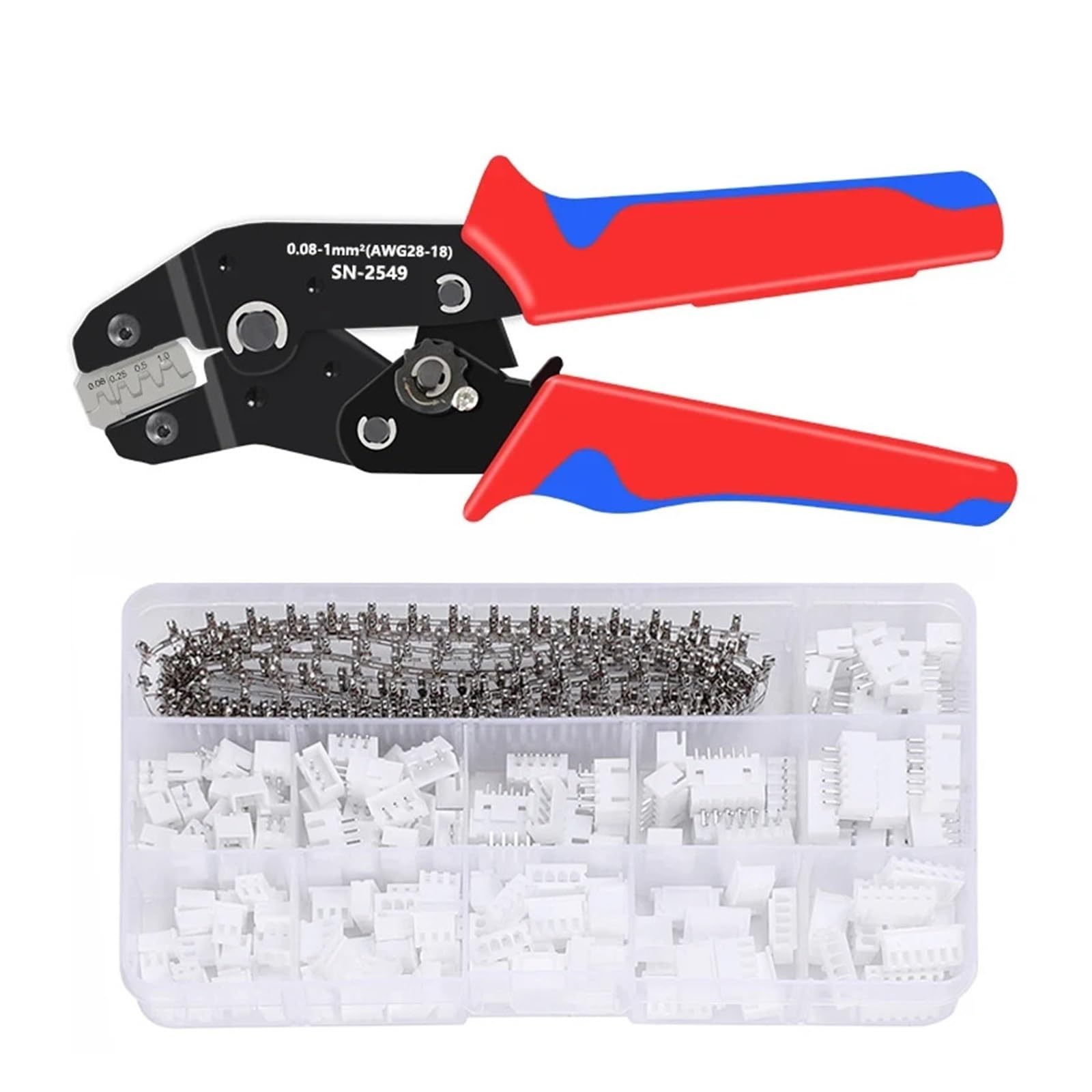 Ratcheting Crimping Plier for PH2.0/XH2.54/2..8/3.0/3.96/4.8/KF2510/JST Terminal Connectors Crimper Tool 2549(SN-2549 460pcs)