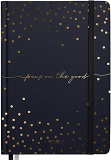 Bullet Journal QUOTE ”GOLDREGEN” Lebenskompass® - Notizbuch A5 Extradickes Papier, Dotted 5 mm, Gummiband, 120 g/m² FSC® P...