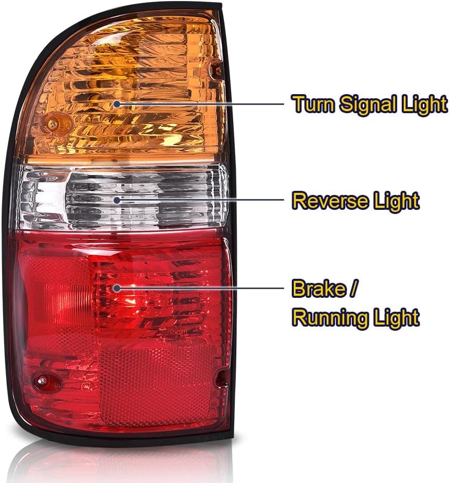 CHEDA Tail Lights Rear Lamps Assembly Compatible with Toyota Tacoma 2001 2002 2003 2004 Left&Right Side 1Pair w/bulbs Pilotos Traseros Conjunto