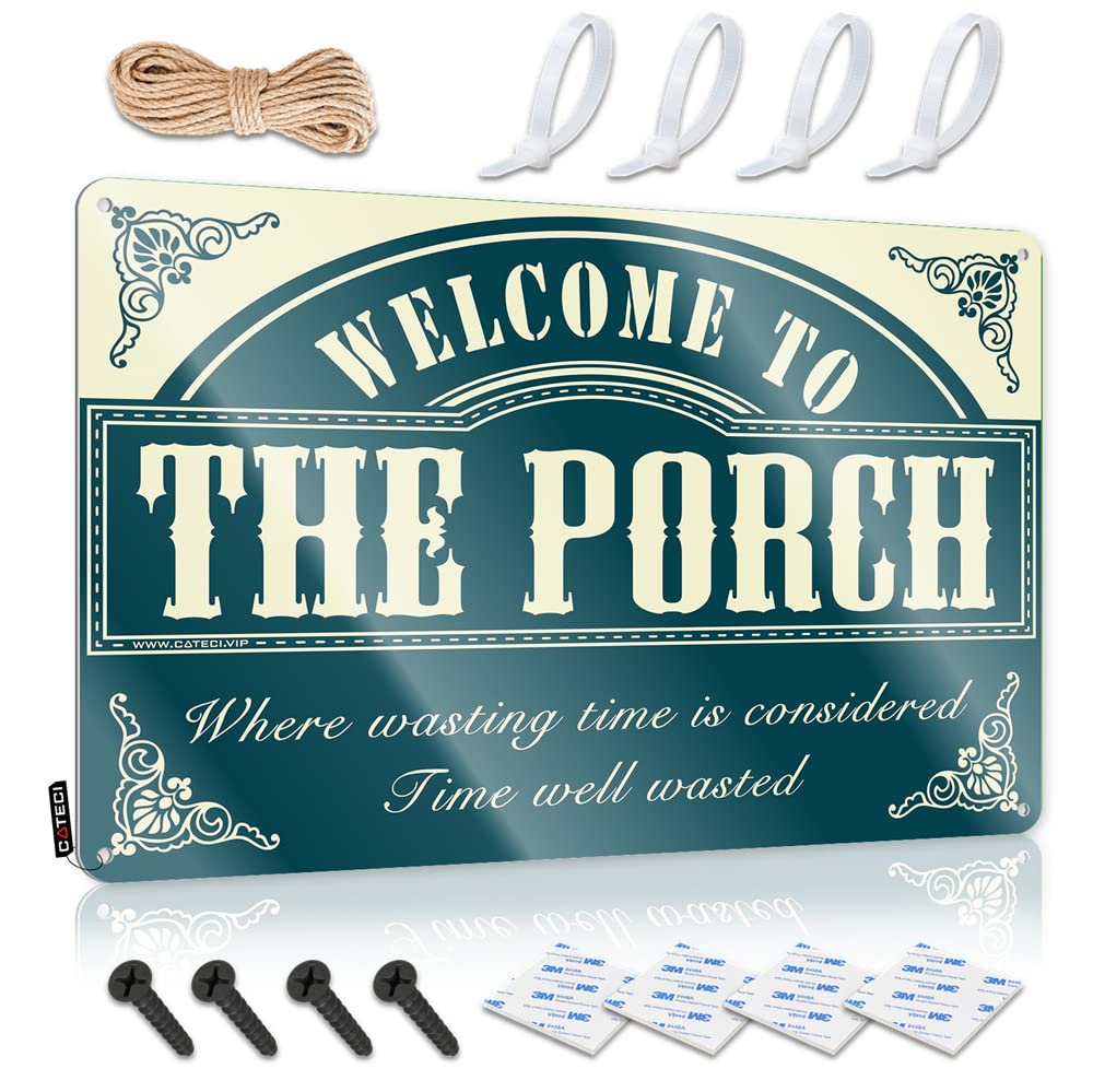 ZTBBDNQHA Funny House Signs Welcome To The Porch Sign Dorm Door Sign Cave Man Bar(20X30CM)