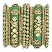 Aheli Ethnic Handmade Silk Thread Faux Stone Studded Bangle Set Chudha Indian Traditional Wedding Festive Wear Fashion Jewelry Gift for Women Green