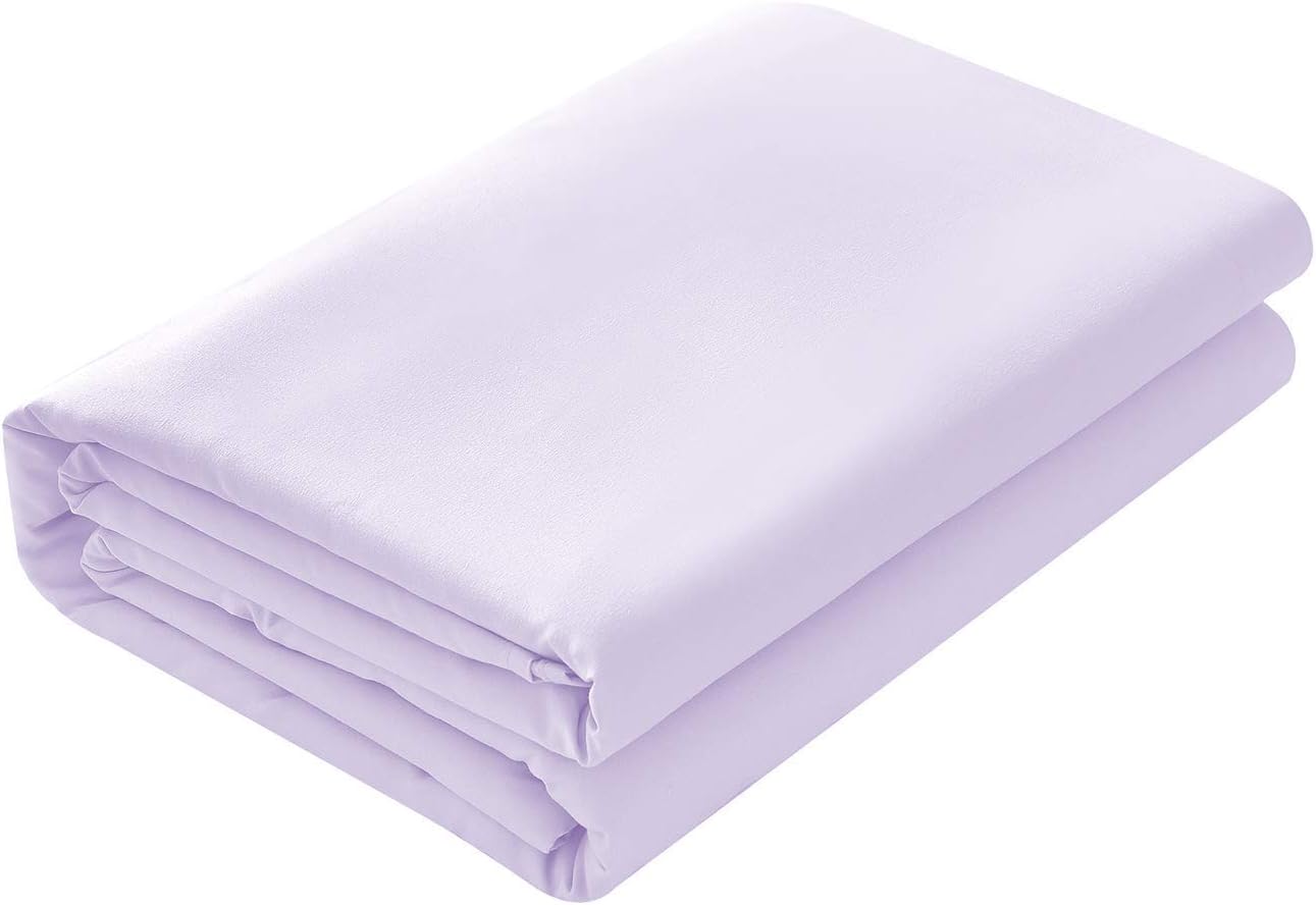 550-Thread Count 1PC Flat Sheet (Top Sheet), Queen Bed Size, Lilac/Lavender Solid 100% Egyptian Cotton