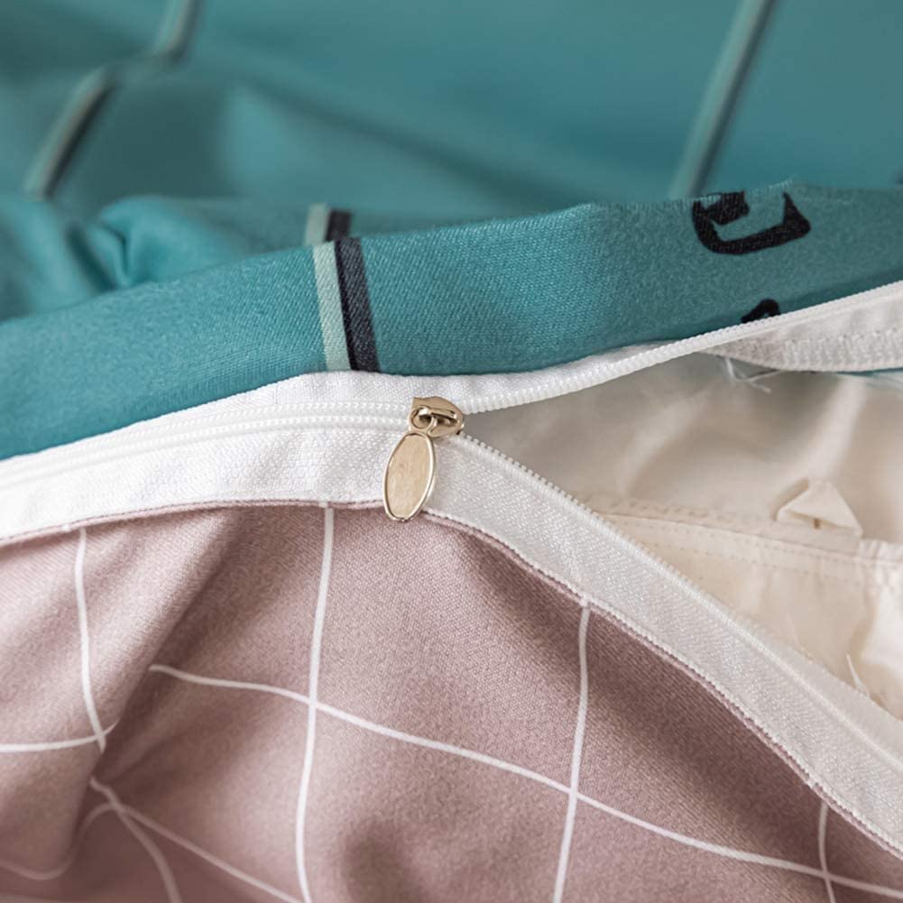 Zestaw pościeli z kwiatowym nadrukiem, 4-częściowy, naturalna bawełna. Zawiera poszwę na kołdrę, 1 prześcieradło z gumką, 1 poszwę na kołdrę i 2 poszewki na poduszki (zielony - jeden rozmiar)