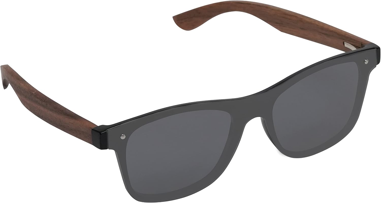 XXL Mens Extra Large Wooden Polarized Sunglasses for Big Wide Heads 155mm One Piece Lens