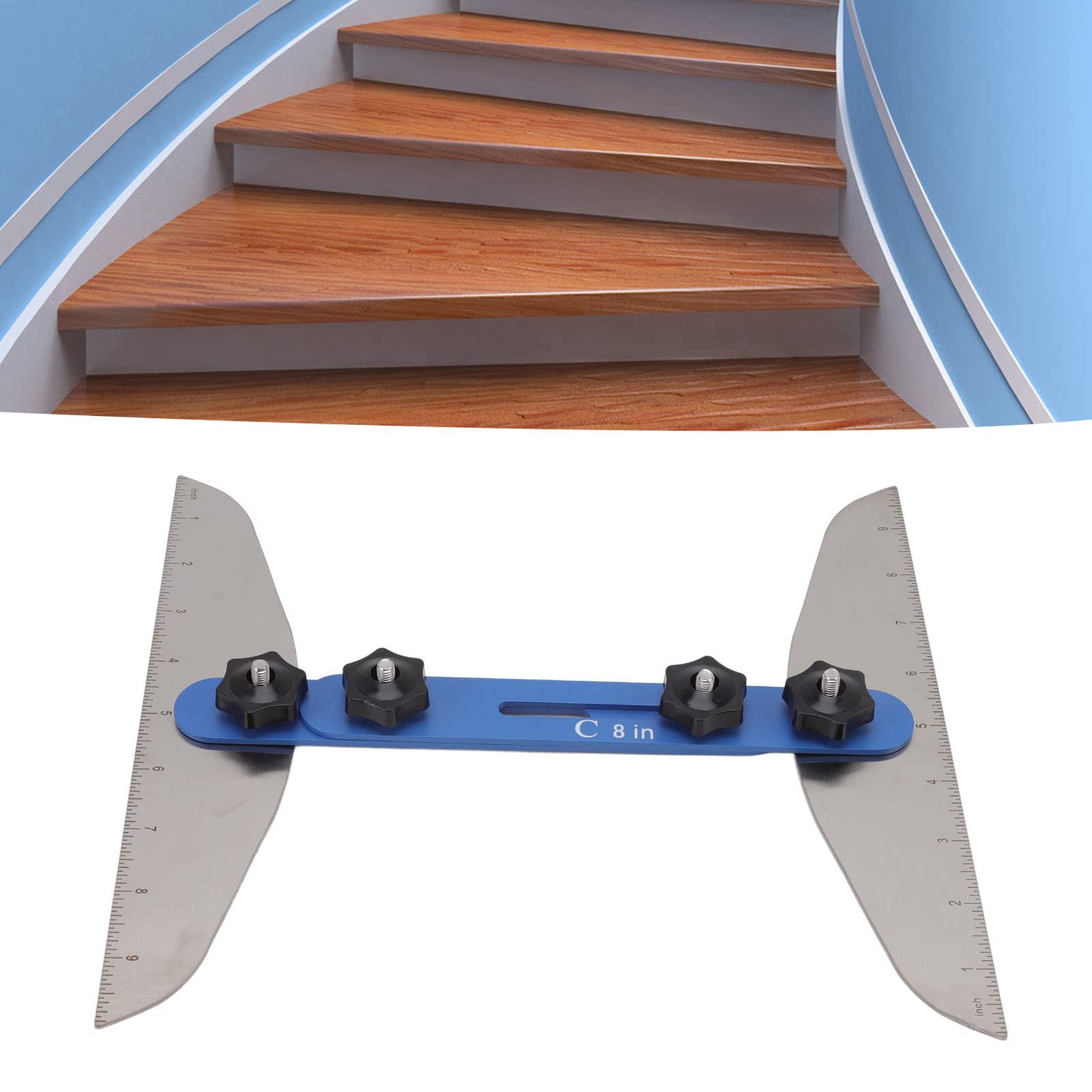 Yosoo Health Gear Calibro per Gradini per Scale, Strumento di Misurazione per Scale in Acciaio Inossidabile, Angolo Regolabile, Resistente Alla Corrosione, Ad Alta Precisione, per, Alzate, Ripiani,