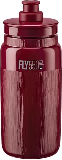 Elite Fly Tex 550ml Cycling Water Bottle Amaranth - Ultra-Light 54g BPA-Free Easy Squeeze for Road MTB Gravel