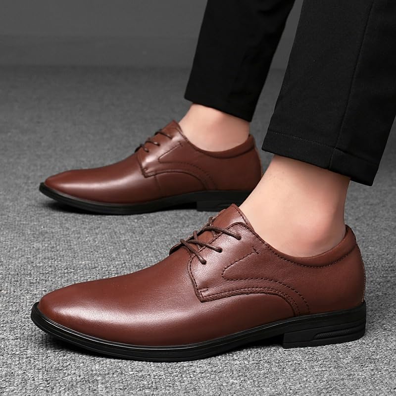 Tuxedo Formal Shoes for Mens Pu Leather Lace-up Plain Toe Anti-Slip Non Slip Resistant Business4