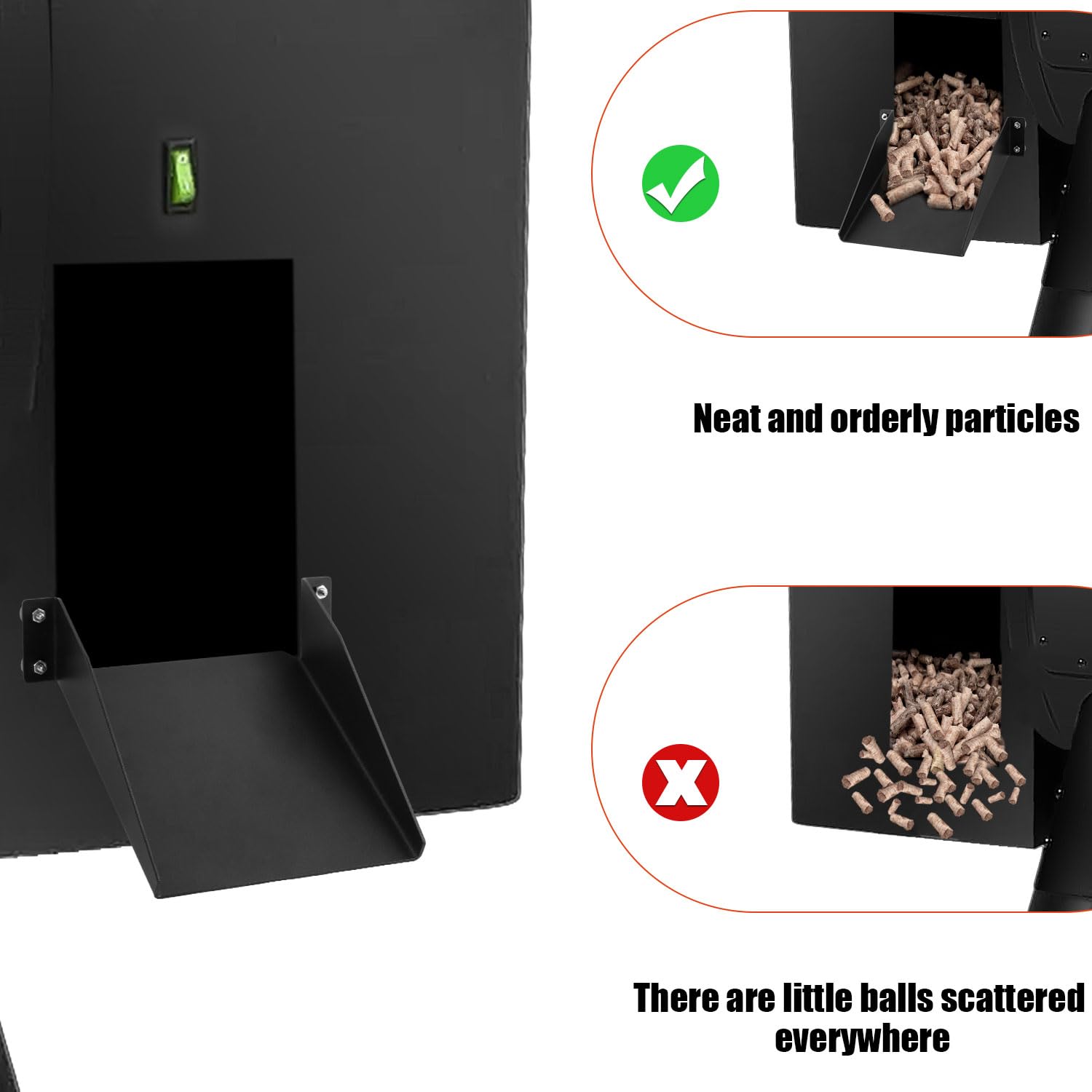 xiangbaoshang Pellets - Scivolo per barbecue in lega di scarico pellet, alloggiamento magnetico ad alte prestazioni per pellet e fumatori, per Ironwood 885 Pro Series 34 Pro