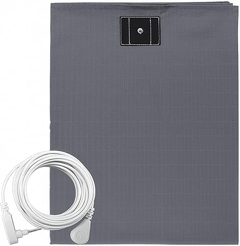 Grounding Sheets - Sábana encimera de tamaño medio para dormir mejor, algodón de primera calidad + fibra plateada, sábana encimera con conexión a