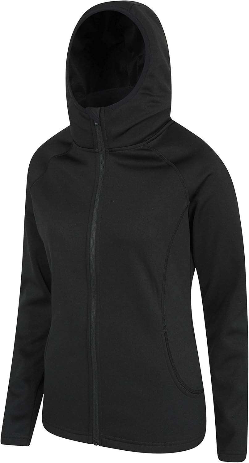 Mountain Warehouse Dynamic Chakra Women's IsoCool Hoodie - Autumn Winter Pullover Lightweight Quick Dry Breathable Moisture Wicking - Travel 44 black