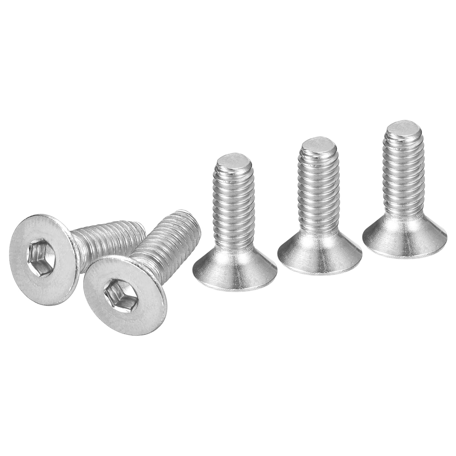 DTGN M4-0.7 x 12mm Flat Head Socket Cap Screws, 100 Pack 304 Stainless Steel Hex Socket Flat Head Screws, Full Thread