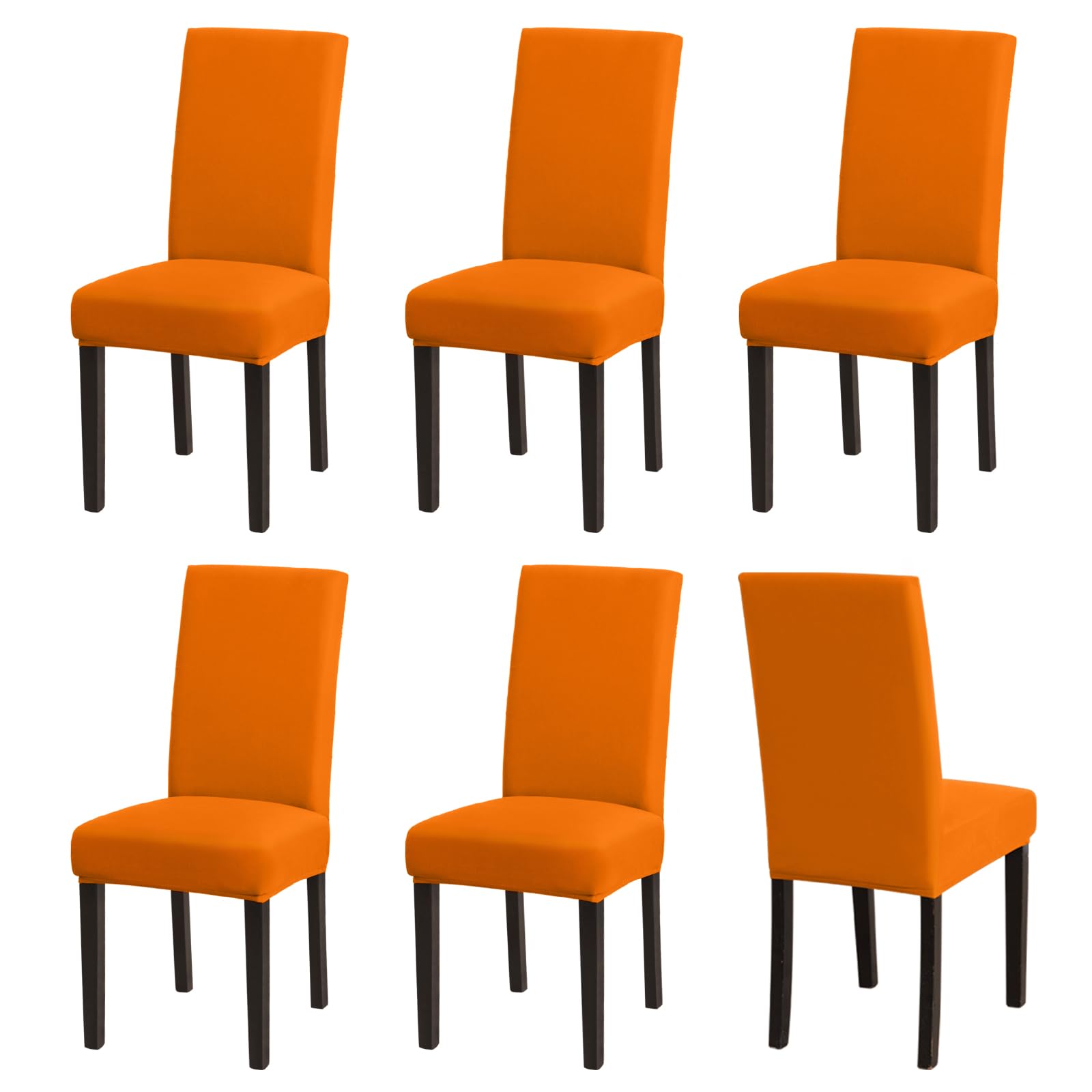 Sufdari Chair Covers 6 Orange,Stretch Dining Chair Covers