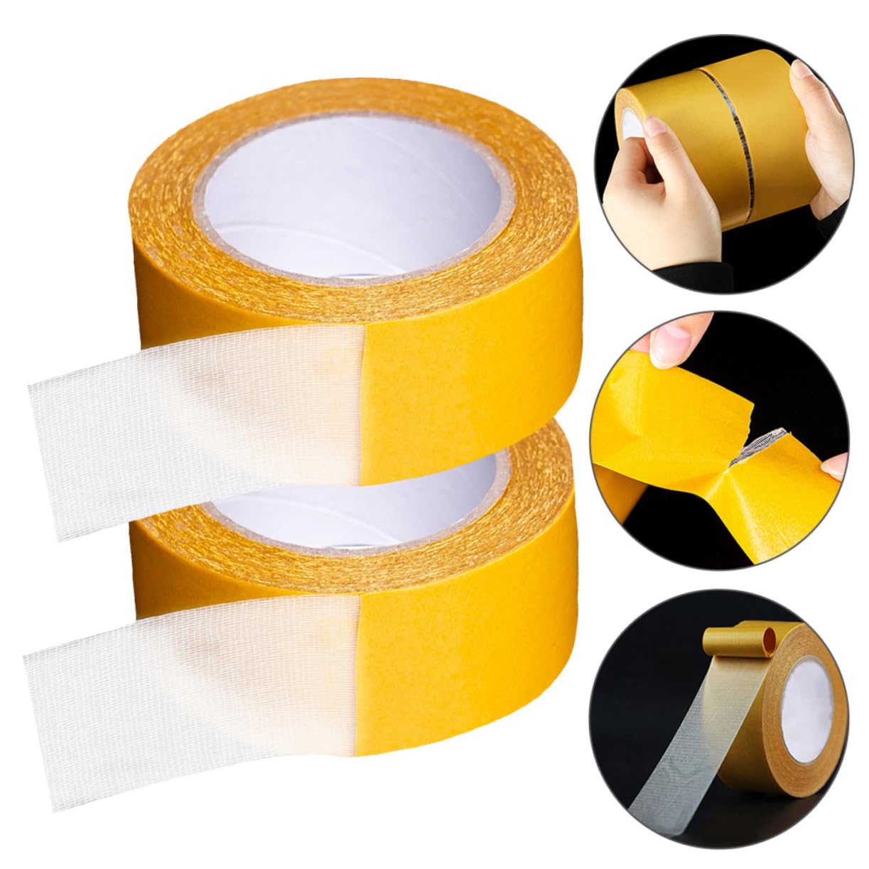Multi-Purpose Carpet Tape Double-Sided Rug Adhesive Sealing Tape for Home Office School 2 Rolls