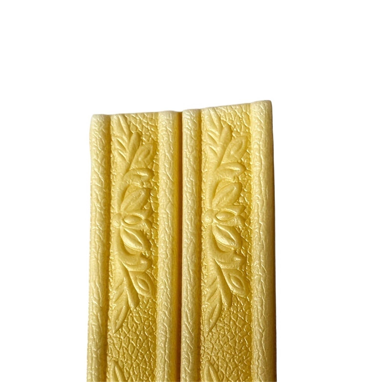 Xctdsvah Gold Wallpaper Border Self Adhesive Peeled Off Wallpaper Carving Ceiling Decorative Strip Wall Skirting Line Home Decoration Sticker(Gold)