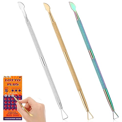3 Pcs Metal Lotto Scratcher Label Scraper Lottery Ticket Scratcher Tool Scratch Off Tool Multi Use Scraping Backscratchers Scratch Off The Hard to Remove Pin Numbers On Present Cards