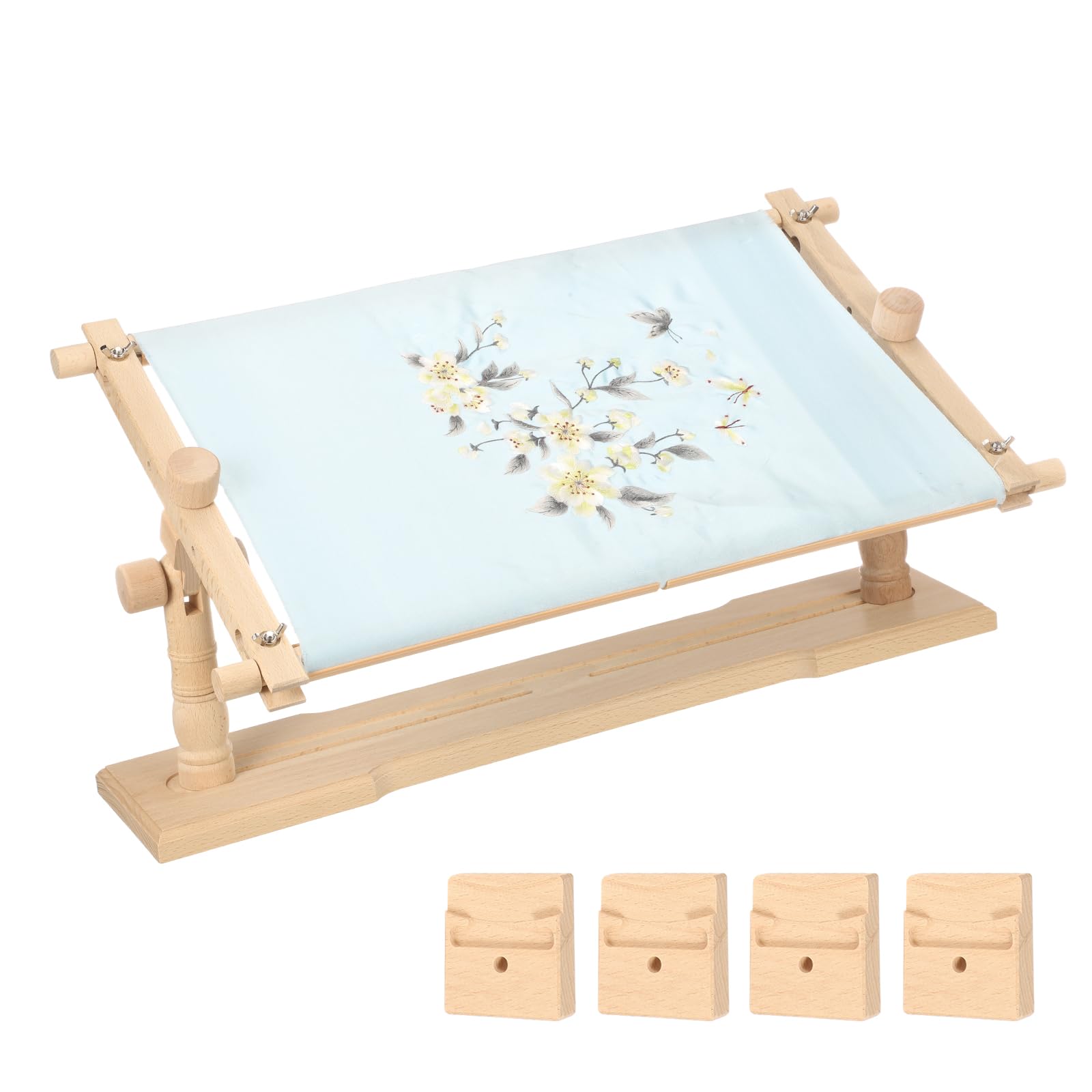 PATIKIL Soporte Para Bastidor De Bordado Soporte Giratorio Ajustable | De Madera De Haya, Para Bordado A Punto De Cruz, Para Proyectos De Artesanía DIY, Costura Y Labores De Aguja, Estilo 2