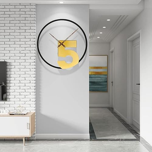 XIALIUXIA Reloj de pared grande con diseño de arte 3D moderno, funciona con pilas, reloj de metal redondo para sala de estar, dormitorio, oficina,