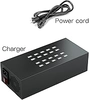 Vista 6 de Estación de carga para múltiples dispositivos, estación de carga USB de 200 W, estación de carga de teléfono de 20 puertos, estación de carga USB