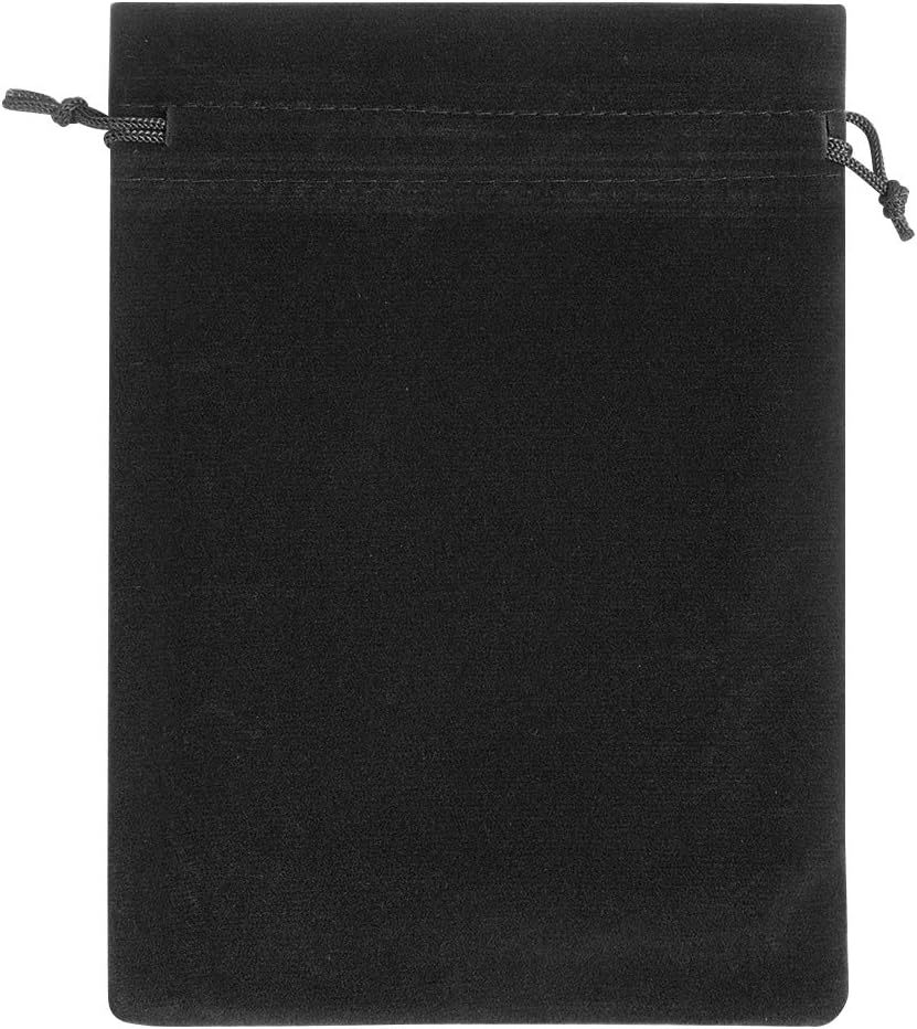 Lucky Monet 25/50/100PCS Velvet Drawstring Bags Jewelry Pouches for Christmas Birthday Party Wedding Favors Gift Candy Headphones Art and DIY Craft (100Pcs, Black, 7" x 9")
