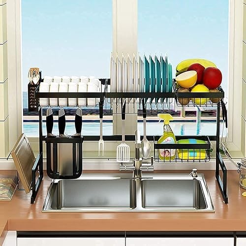 Miniatura 2 de Escurridor de platos escurridor de platos de mesa sobre el fregadero organizador de drenaje de cocina de acero inoxidable 201