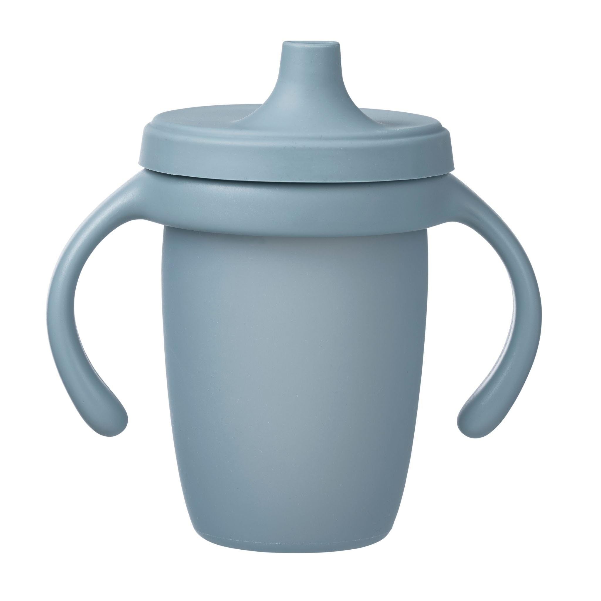 Silicone Spout Cup – 240ml Transition Leakproof Sipper for Baby, Self weaning – BPA-Free, Microwave Safe – Blue