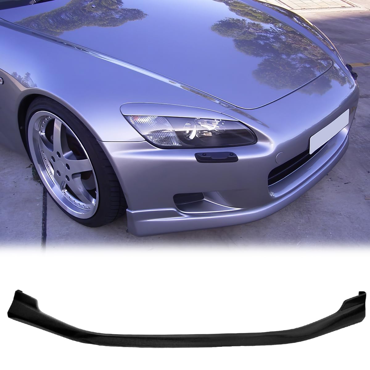 MagicDrift Front Bumper Lip Chin Spoiler, Compatible with 2000-2003 Honda S2000 AP1, TR Style PU Front Lower Splitter Protector, Unpainted Black, 1PC