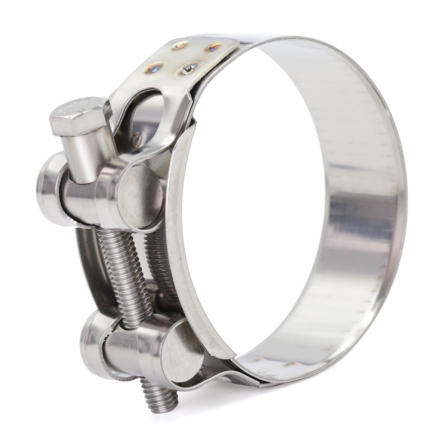 FamlTol 4 Pcs T-Bolt Hose Clamps, 56-59mm Clamping Range, Stainless Steel Exhaust Clamp, Sturdy T Pipe Adjustable Clips for Water and Gas' Pipe, Automotive Tube