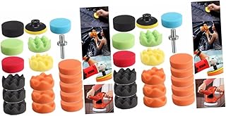 Wakauto 38 Peças Máquina De Polimento Para Carros Polidor De Carro Pulidora Para Automóveis Lã E Almofada Almofadas De Esponja De Polimento Almofada Polidor De Polimento Placa De Apoio