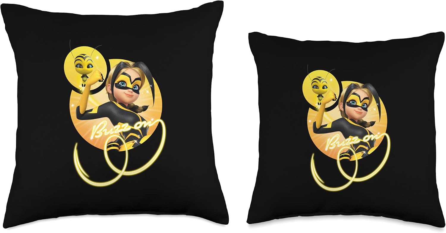 Miraculous Ladybug Vesperia Buzz On with Pollen Throw Pillow