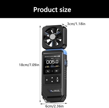 Wind Meter Airflows Meter with Visual Vibrations Alarm Digital Anemometer Speed Gauge Measuring Measuring Device