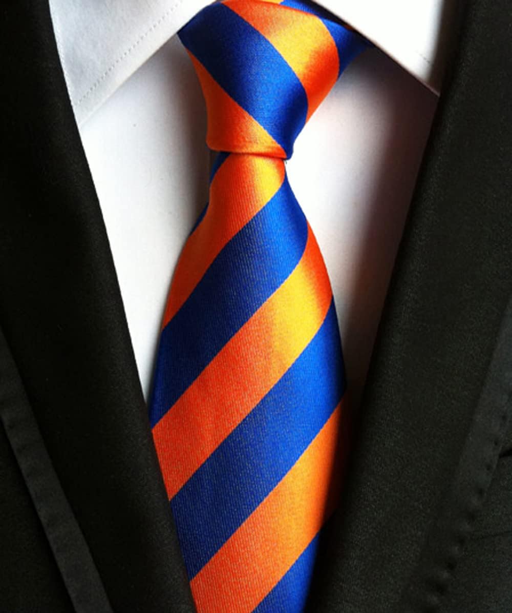 Kihatwin Classic College Striped Ties for Men Graduation Patterned Handmade Slim Neckties Regular Self Ties